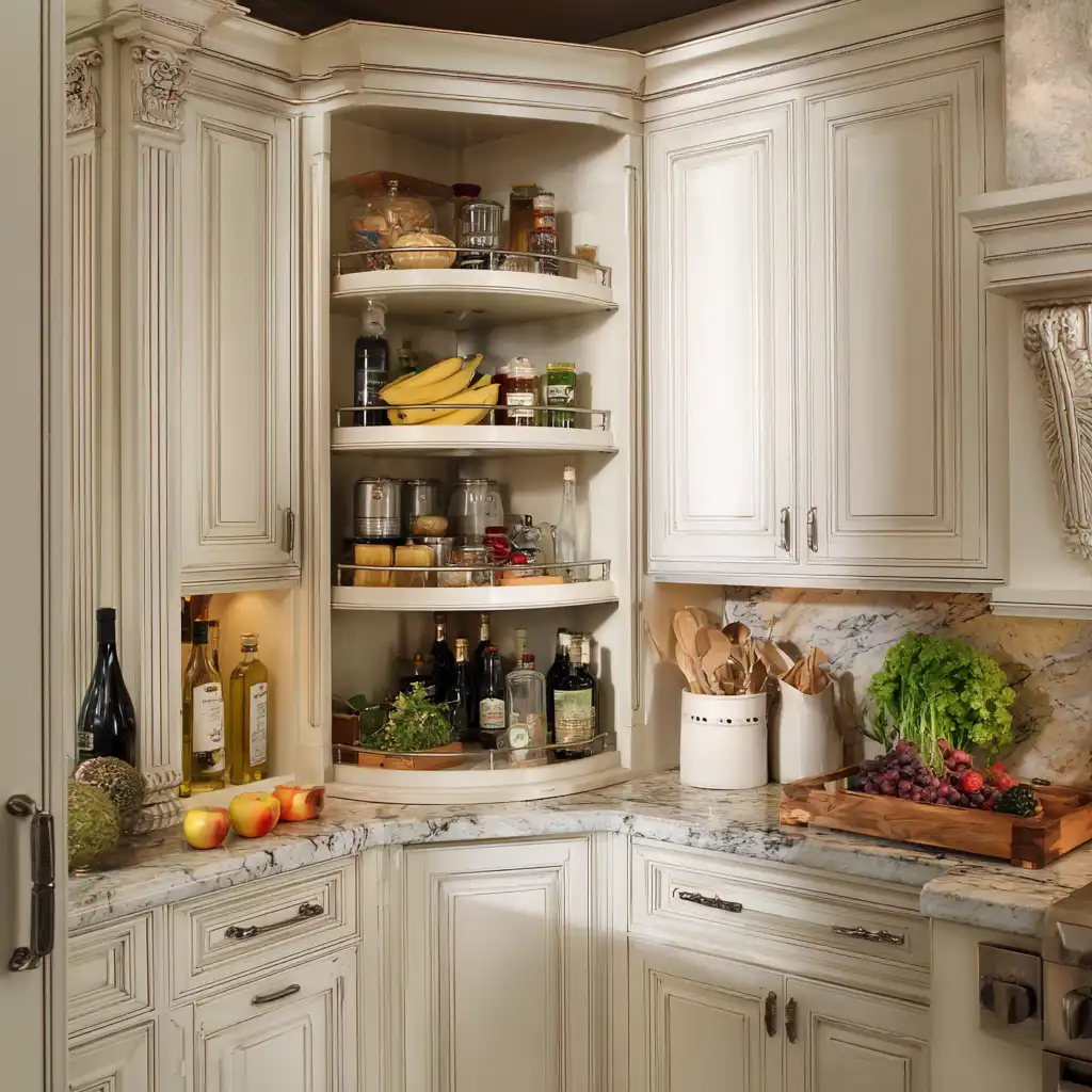 Corner Carousel Shelves kitchen
