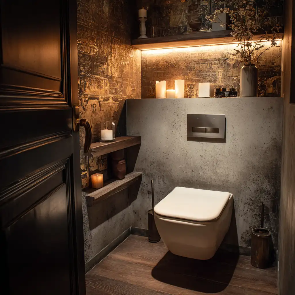 Floating Toilet tiny bathroom