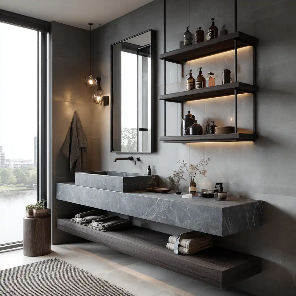 Grey Open Shelving