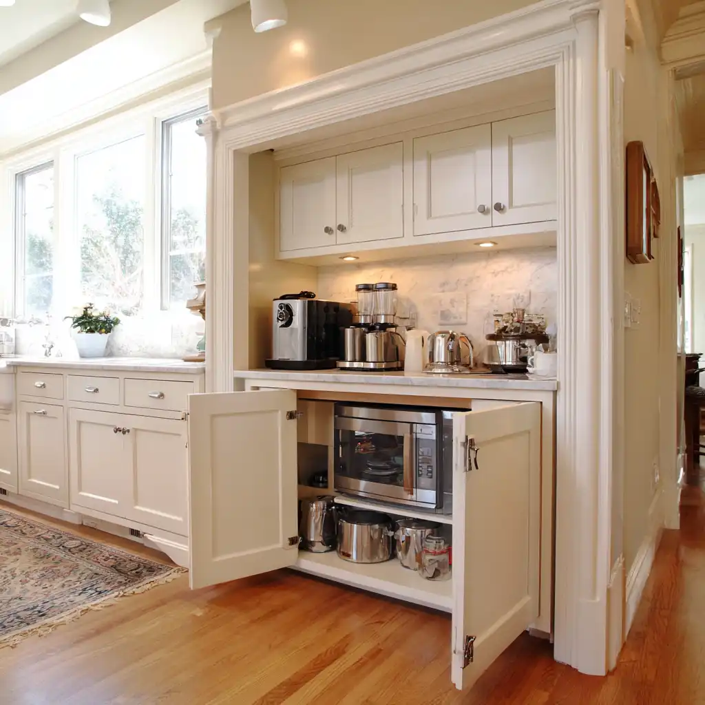 Hide Appliances Behind Cabinet Panels