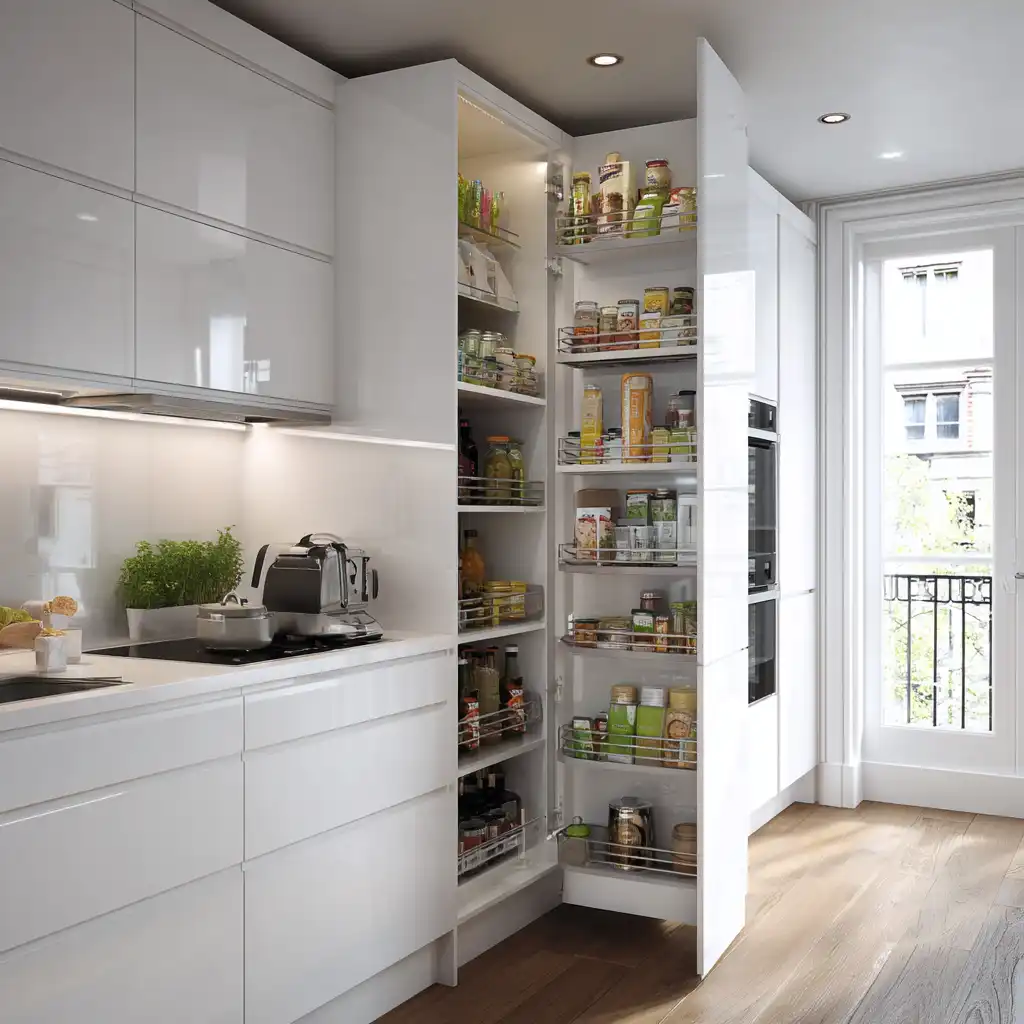 Slim White Pantry Pull-Out