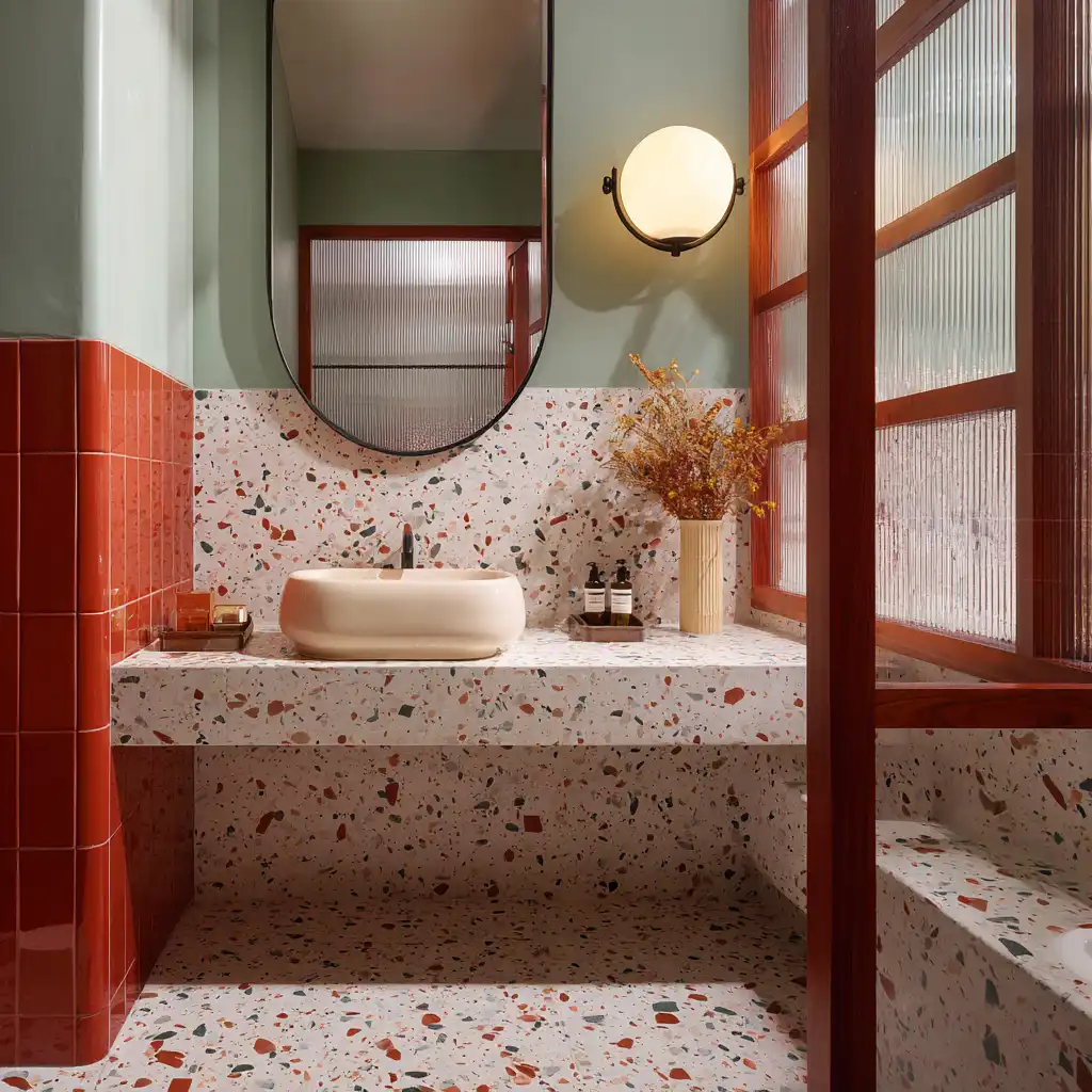 Terrazzo Revival bathroom design
