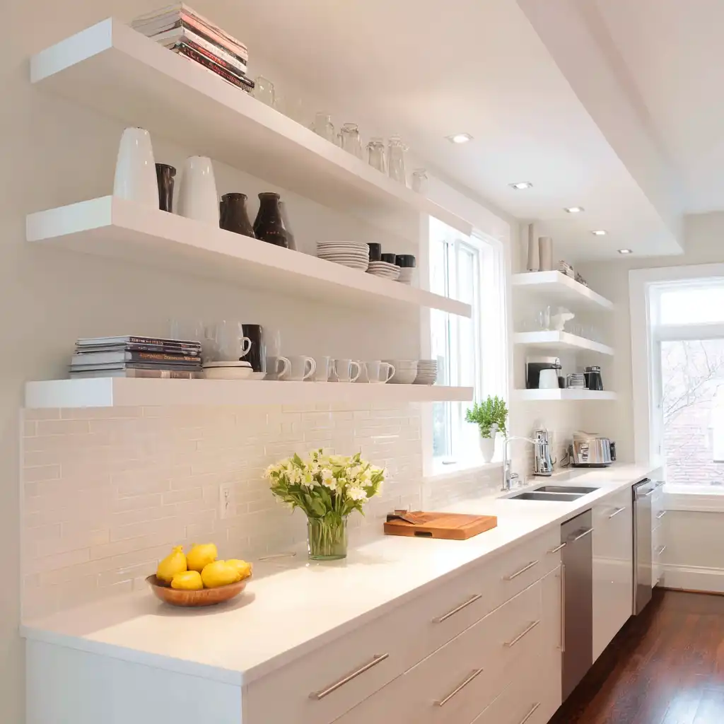 White Floating Shelves
