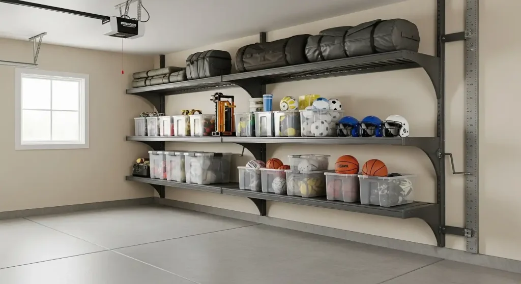 Adjustable Overhead Shelving for Custom Organization