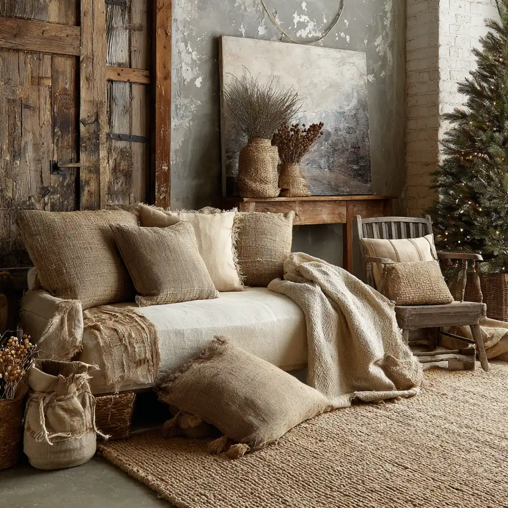  Burlap and Linen Accents