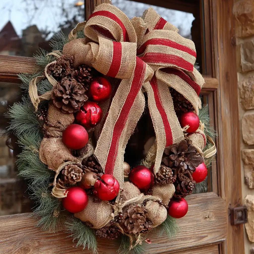  Burlap and Ribbon Wreath