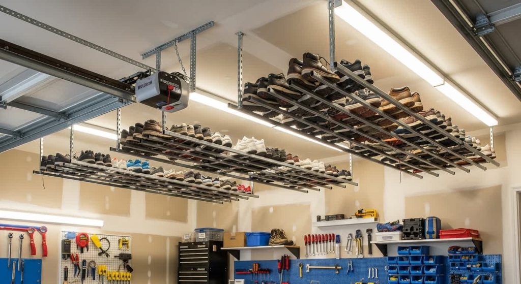  Ceiling-Mounted Shoe Racks