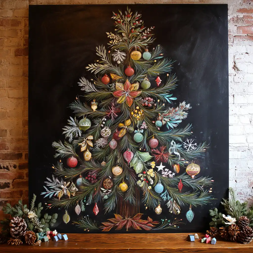 Christmas Tree Chalk Art