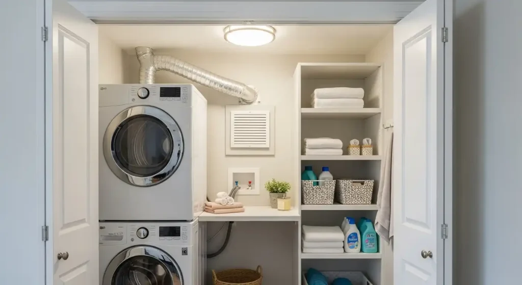 Closet Laundry Room With Ventilation System