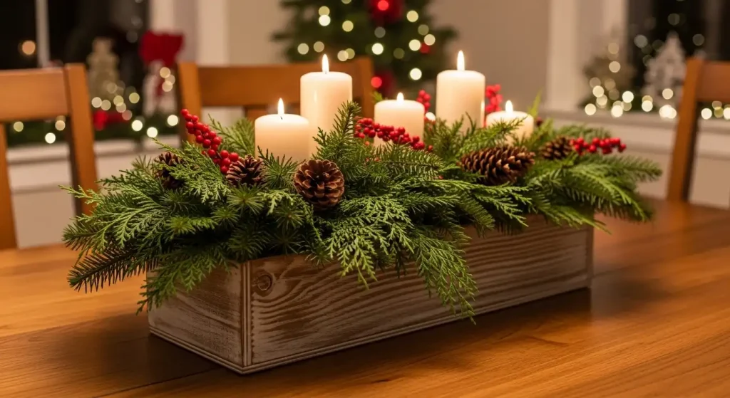 DIY Wine Bottle Centerpiece with Twinkle Lights
