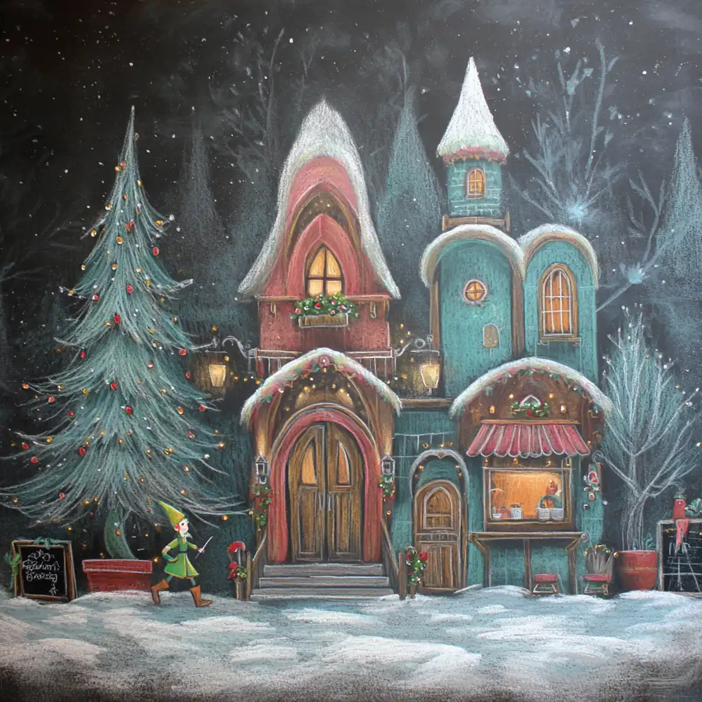 Elf or North Pole Scene