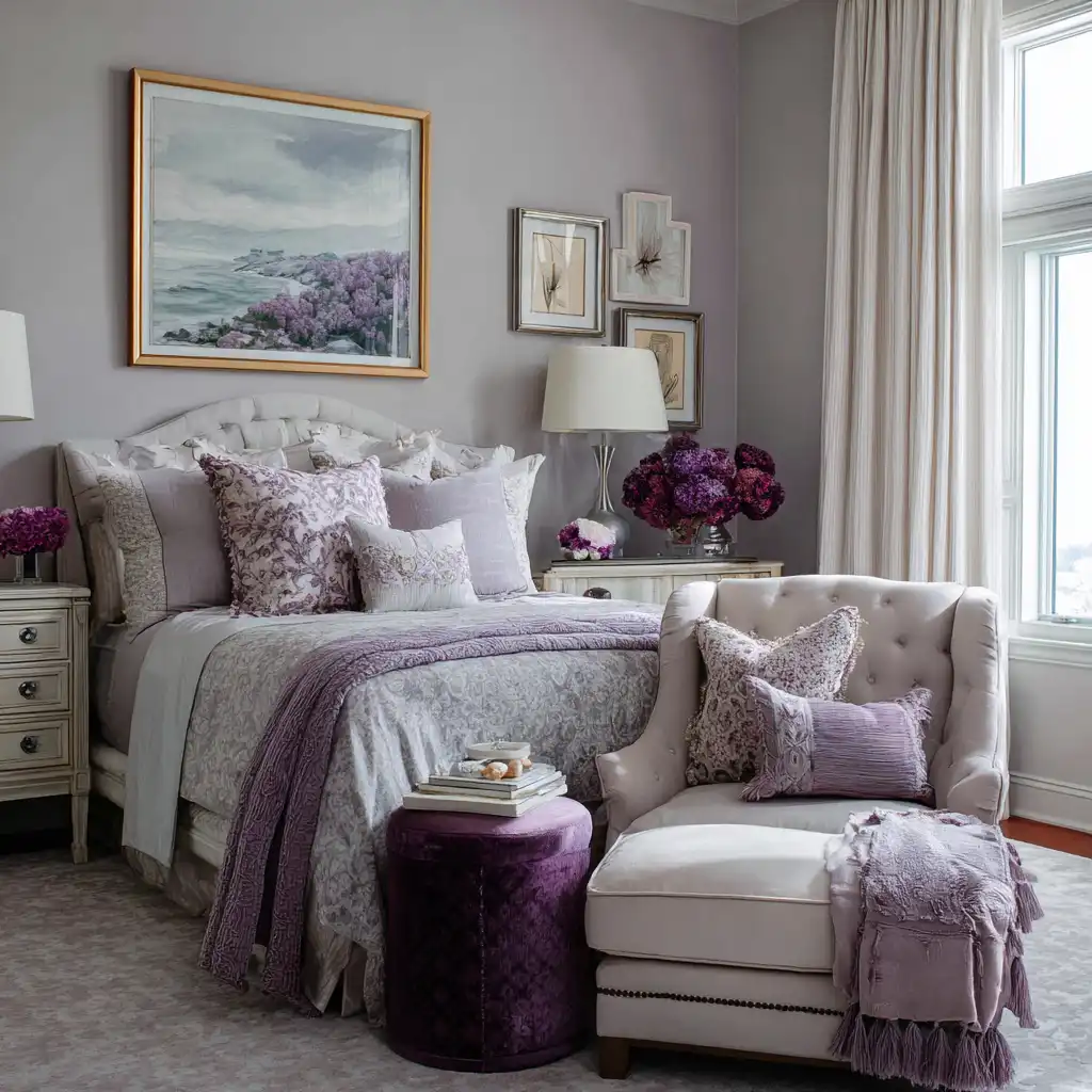 Heather Gray with Dusty Lilac