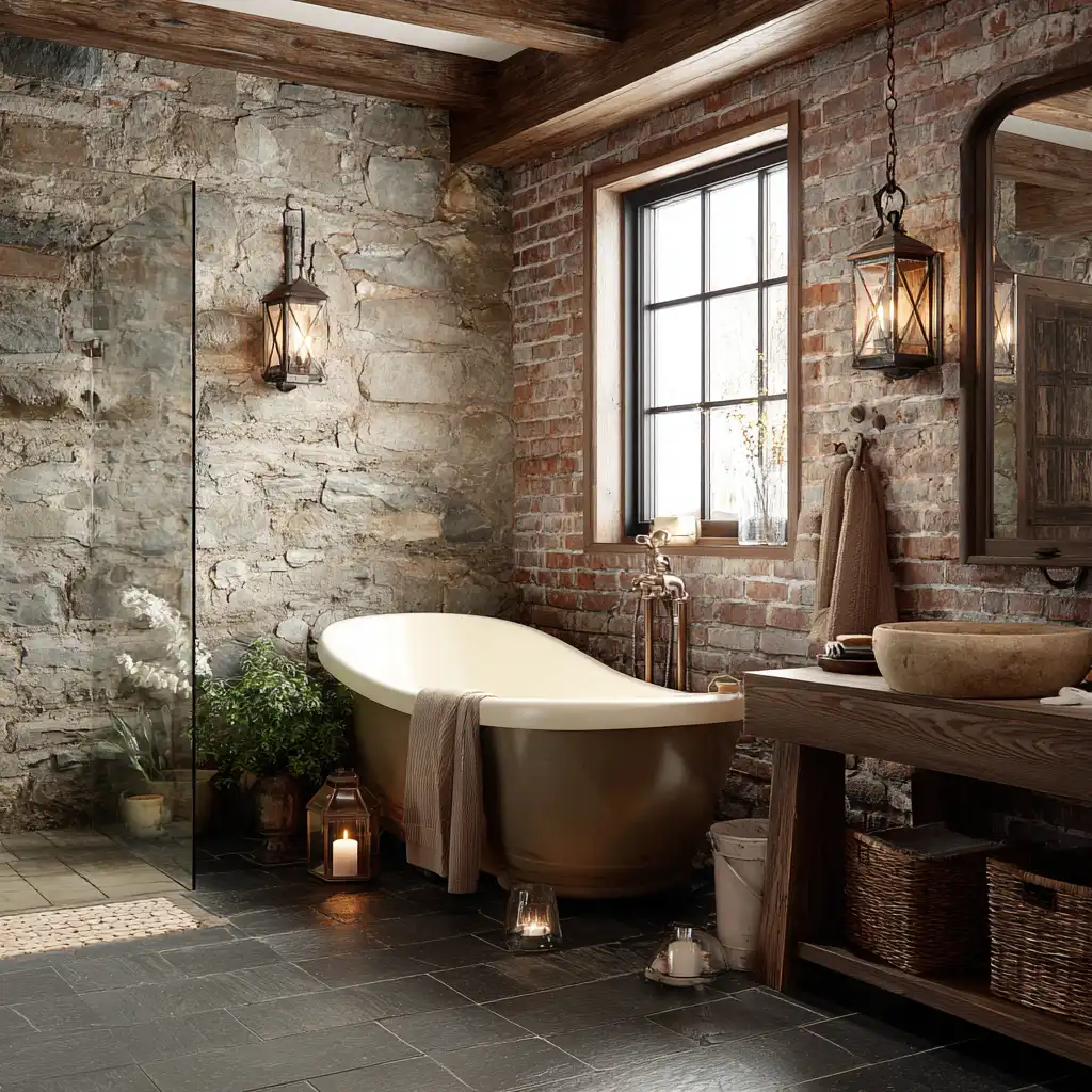 Incorporate Natural Stone or Brick Accent Walls