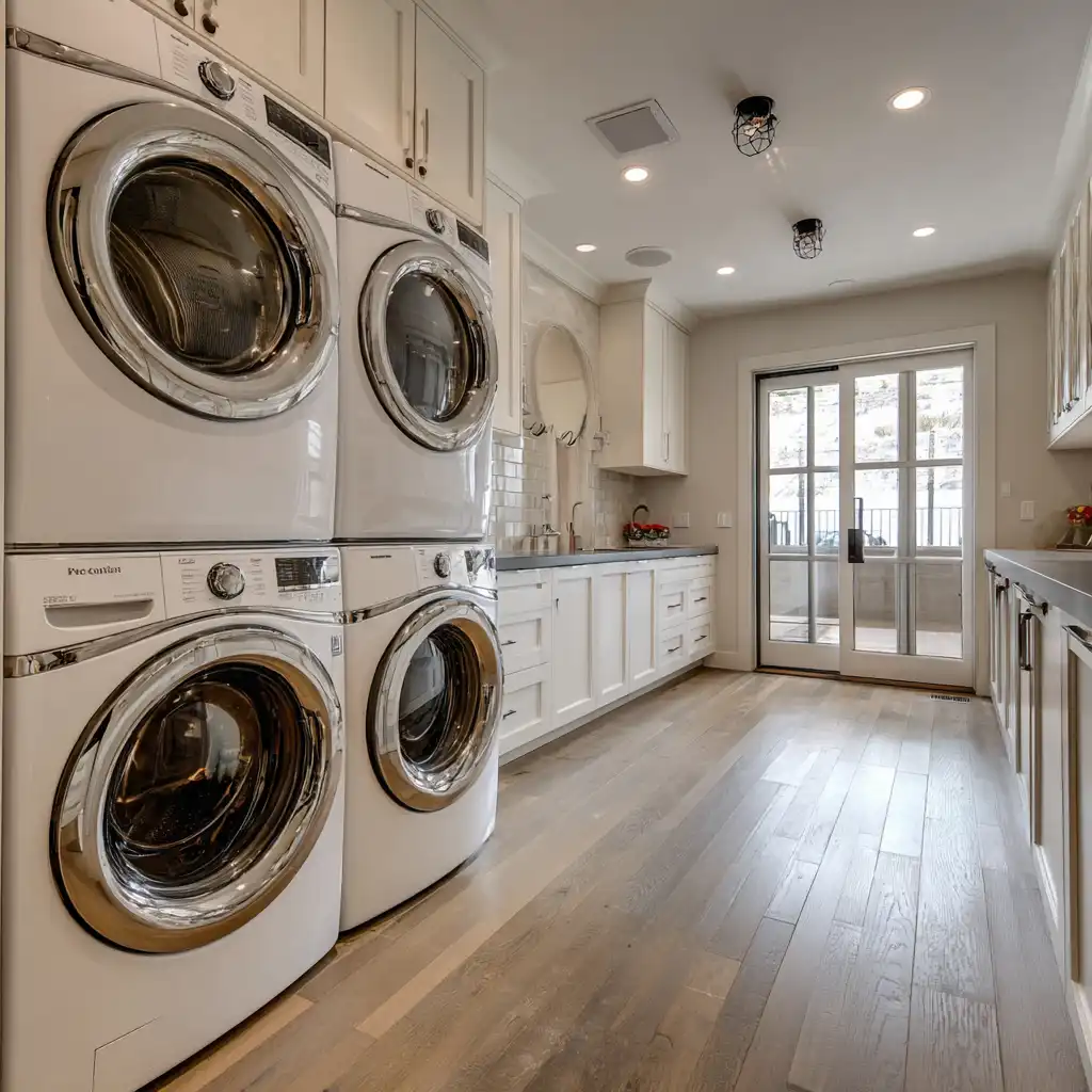  Install Double Washers and Dryers