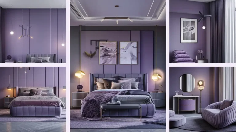 Modern Purple Gray Bedroom ideas