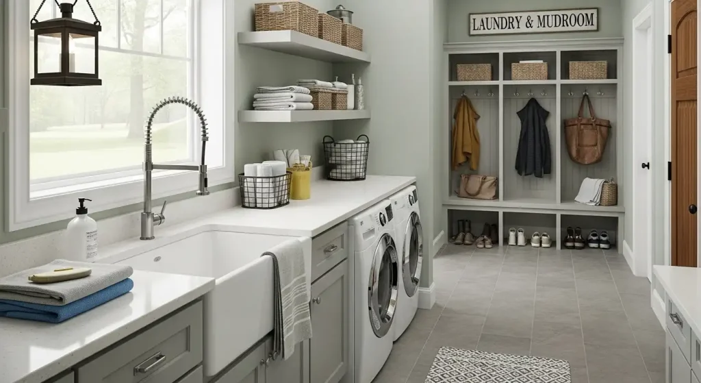Multi-Functional Laundry and Mudroom Combo
