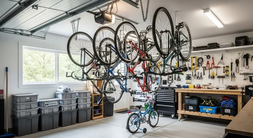 Overhead Bike Racks to Free Up Floor Space