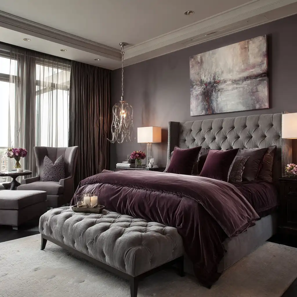 Plum and Soft Gray Luxury