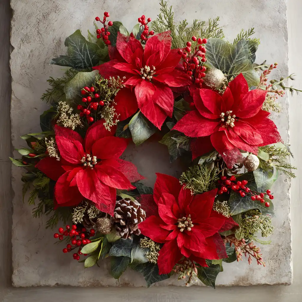 Poinsettia Wreath
