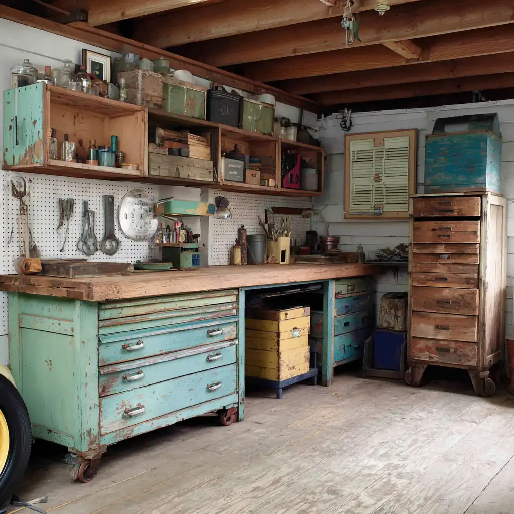 Repurpose Old Furniture for Creative Garage Storage