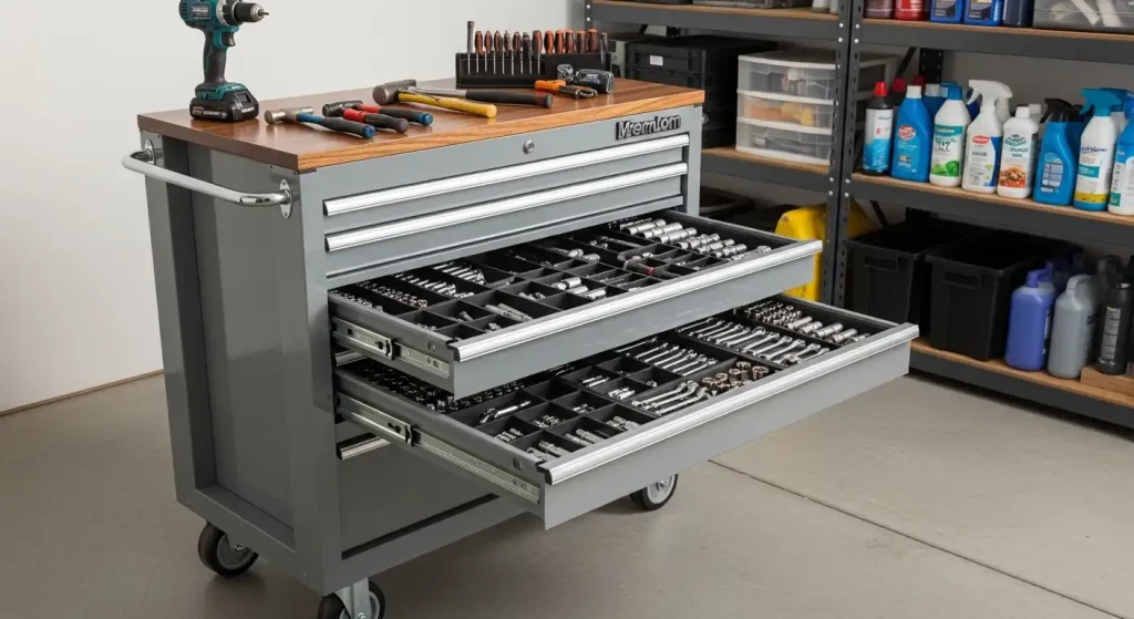 Rolling Tool Chest with Drawer Dividers