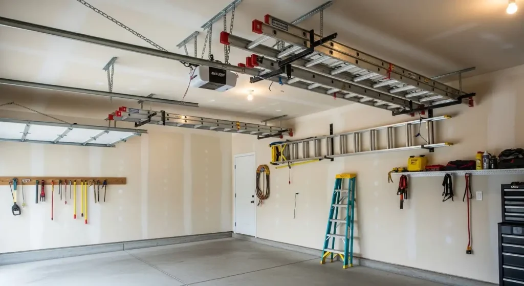 Store Ladders Safely Overhead