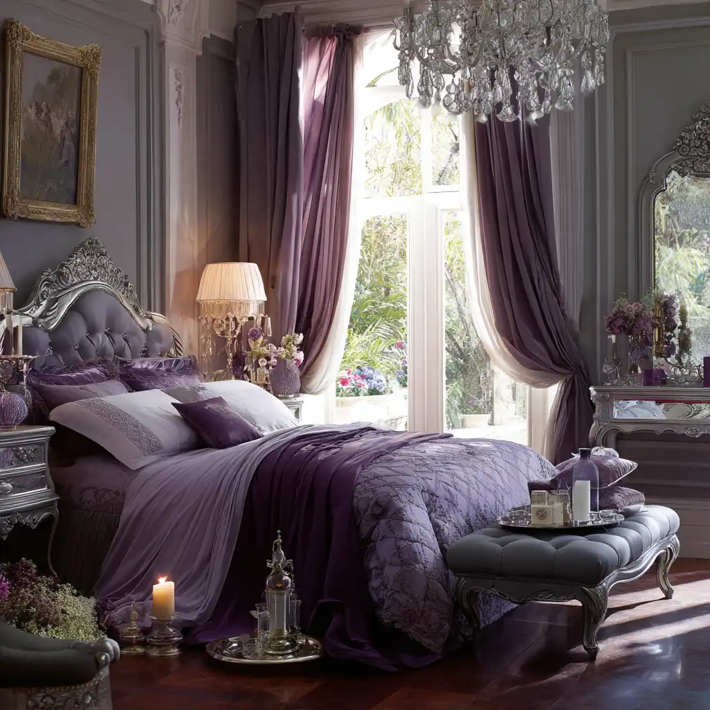 Violet and Dove Gray Romantic Charm