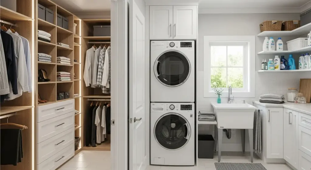 Walk-In Closet Laundry Combo