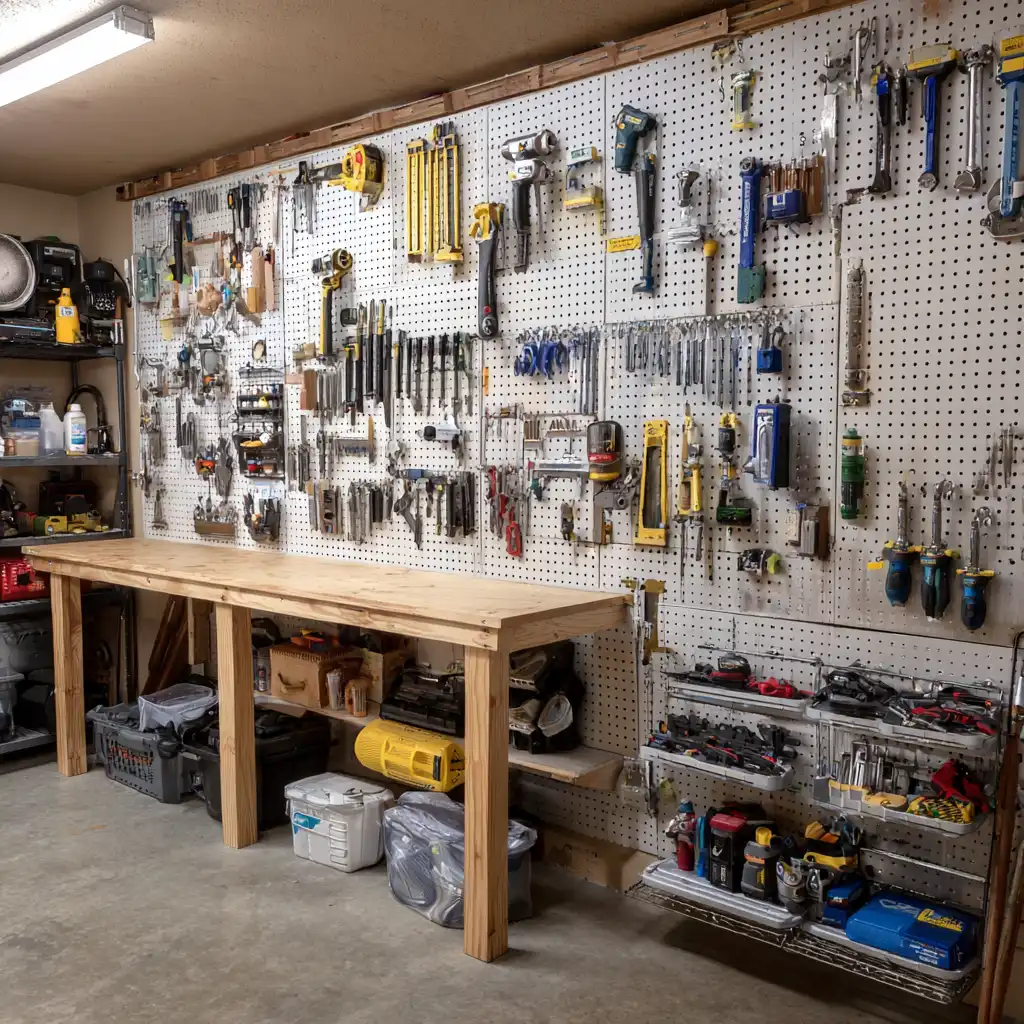 wall mounted racks garage organization ideas
