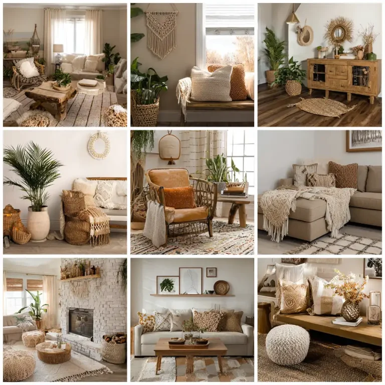 15 Farmhouse-Boho Living Room Decor Ideas