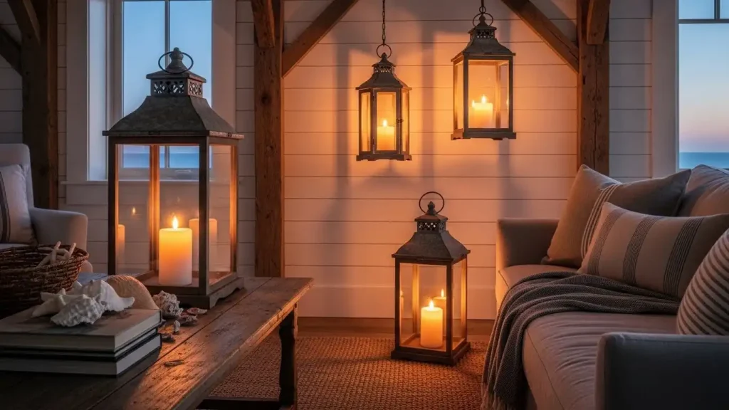 Add Rustic Lanterns for Soft, Warm Lighting
