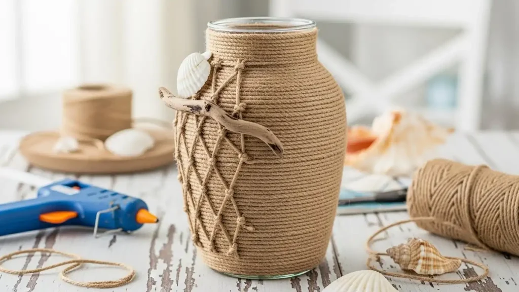 Coastal Rope Vase Makeover