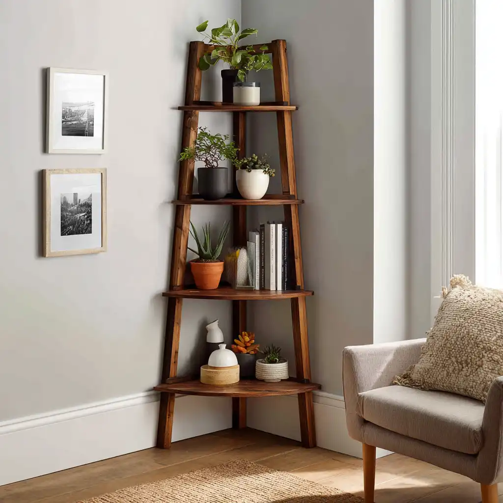 Corner Ladder Shelf