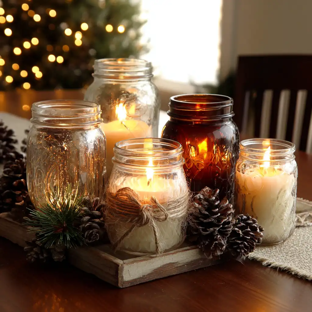 Cozy Candles in Mason Jars
