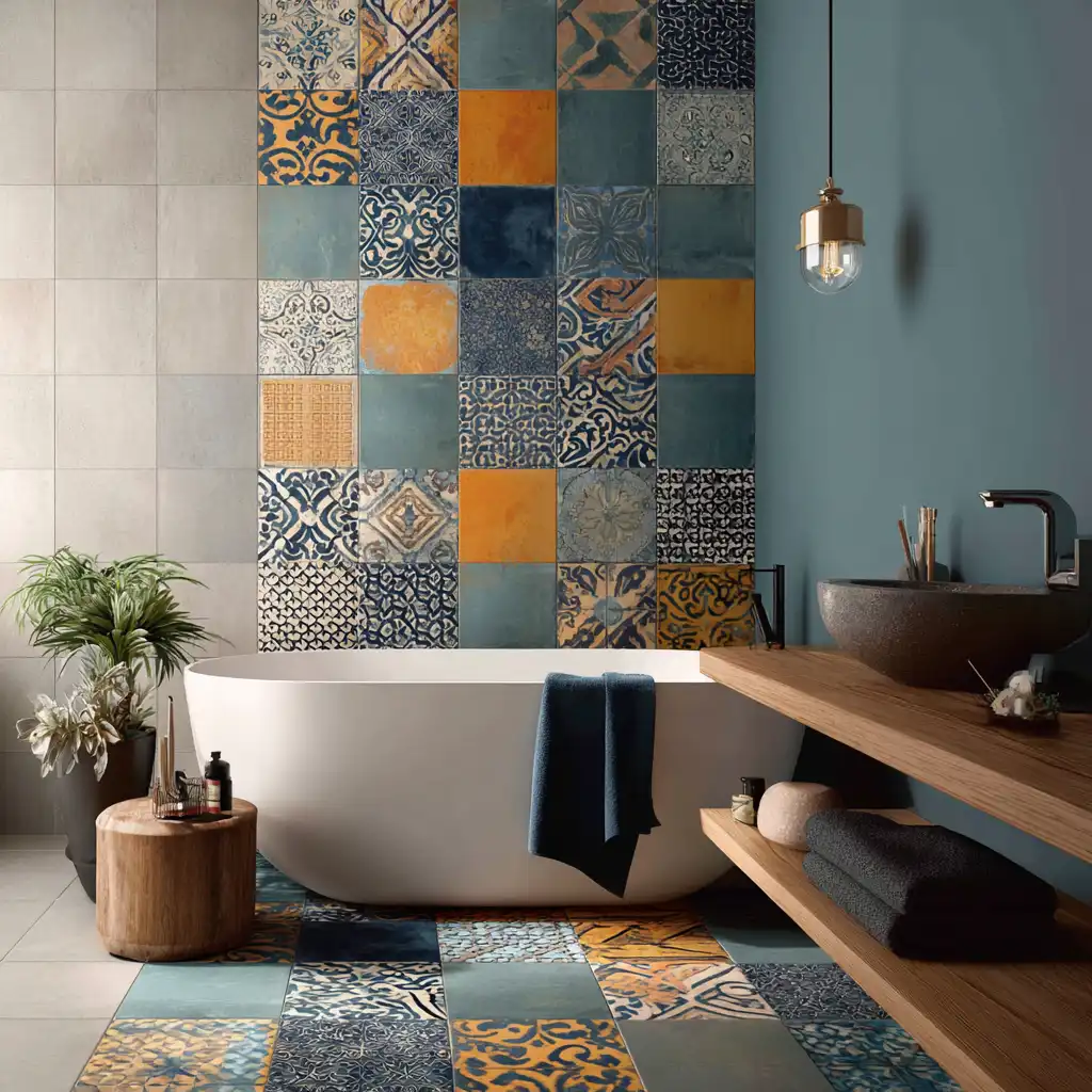  Create an Accent Wall with Bold Tile Patterns