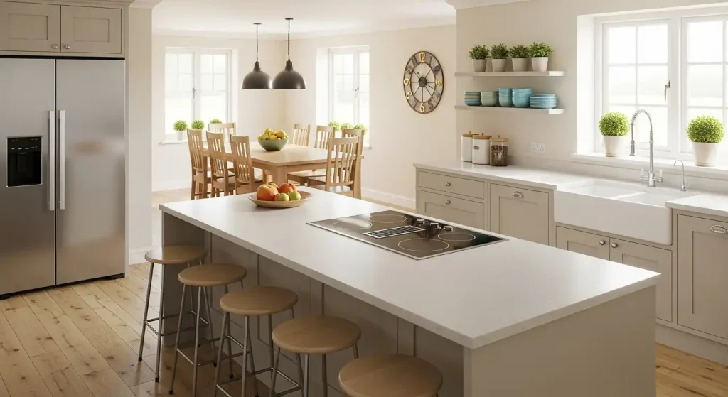 Family-Friendly Kitchen with Breakfast Bar and Open Seating