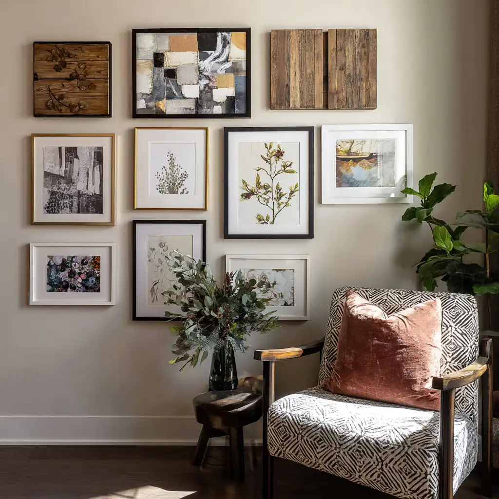 Gallery Wall with Mixed Media