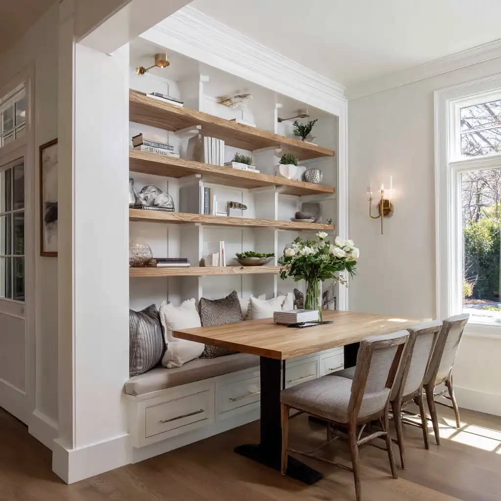  Incorporate Built-In Shelving for Storage and Style