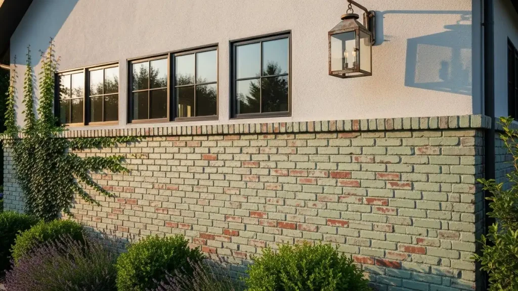 Painted Brick Accent Wall
