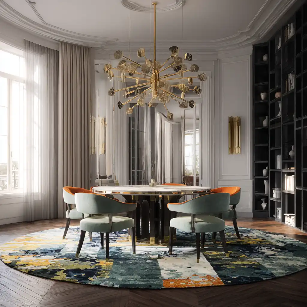 Statement Rugs to Anchor the Dining Area