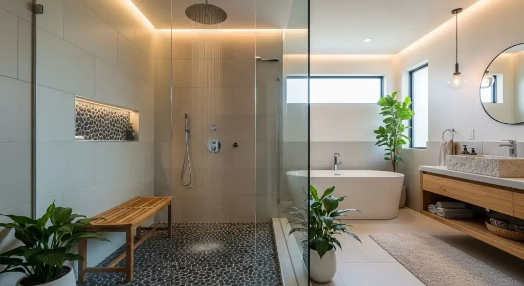 Stone or Pebble Shower Floors