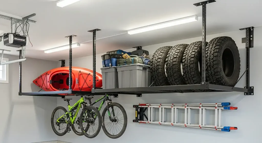 Use Ceiling Racks for Large Equipment