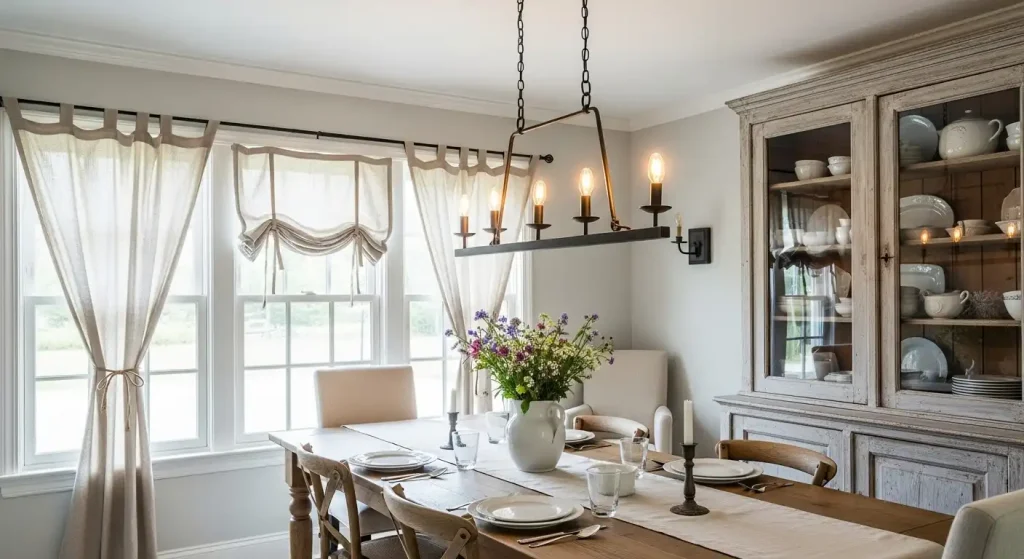Use Linen Curtains and Table Runners