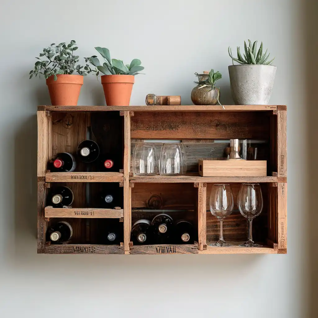 Wine Crate Wall Shelf
