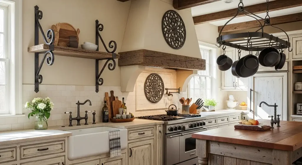 Wrought Iron Wall Accents for Rustic Elegance