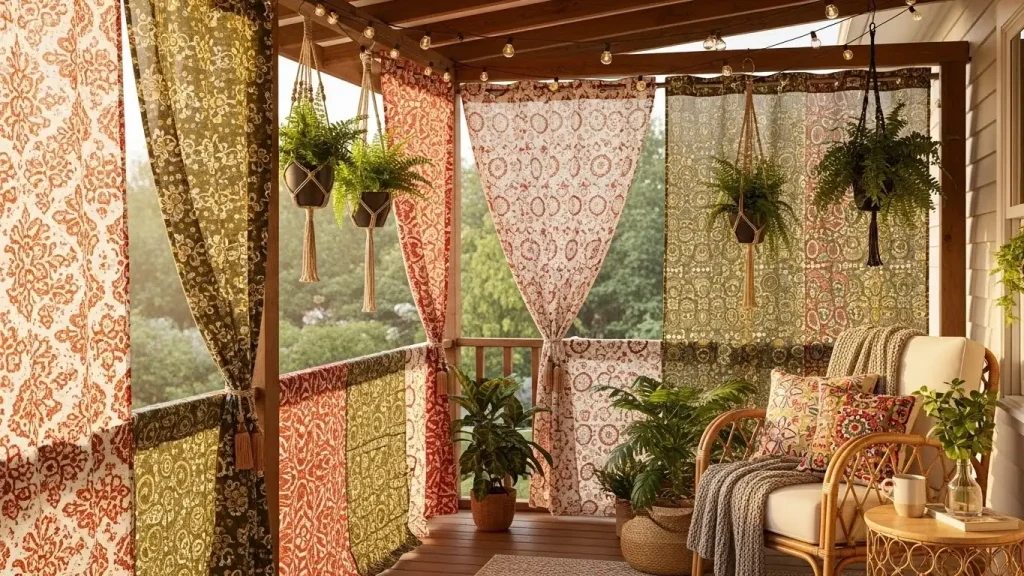 Patterned Outdoor Curtains for Privacy
